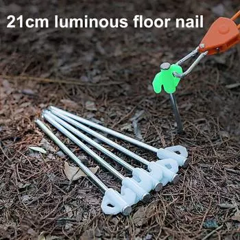 2 шт., шлифованные гвозди, тонкая работа, многоцелевые, легко носить с собой, утолщенные, стабильные, фиксированные, стальные, светящиеся, флуоресцентные, навес для кемпинга, колья на открытом воздухе белый