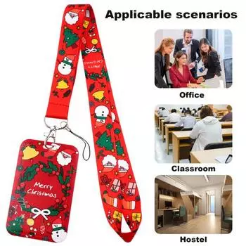 2 шт., шнурки для изготовления знаков, рождественский снеговик, шейный шнурок, держатель для ключей, значок Санты