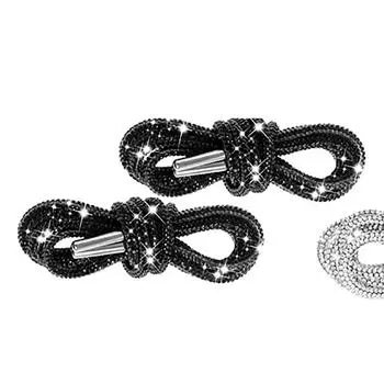 2 шт. шнурки со стразами легкие 4 мм диаметр 120 см длина черные шнурки для теннисных ботинок