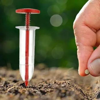 2 шт. Шприцевая сеялка Мини-сеялка для семян Садовый сеялка для семян Ручной посевной инструмент Цветочный горшок Цветочная клумба Садоводство 2pcs красный