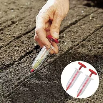 2 шт. Шприцевая сеялка Мини-сеялка для семян Садовый сеялка для семян Ручной посевной инструмент Цветочный горшок Цветочная клумба Садоводство 2pcs