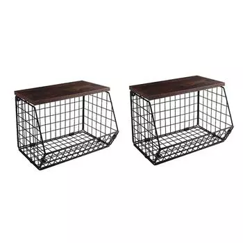 2 шт. Штабелируемая настенная корзина для хранения фруктов, эффективное решение для хранения на кухне, корзина для фруктов