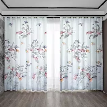 2 шт. Шторы для украшения дома с ретро-карманами в виде листьев, для кухни, кофейни, гостиной, балкона, сада 75x166cm&Without mount