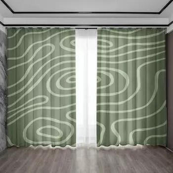 2 шт. Шторы для украшения дома с горным древесным зерном и карманными шторами, кухня, кофейня, гостиная, балкон, сад 75x166cm&Without mount