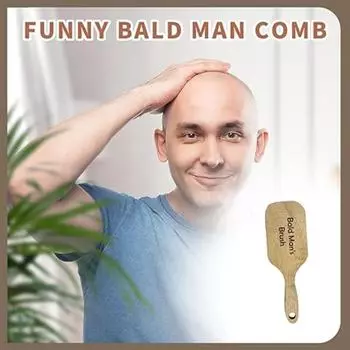 2 шт. Шутка о лысом, расческа для волос, расческа для лысого человека, расческа и щетка для лысого человека, забавный деревянный инструмент для ухода, кляп, подарок для лысого мужчины, отца, папы естественный