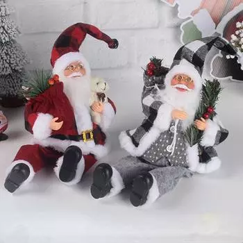 2 шт., сидячая поза для переноски подарков, скандинавская кукла Санта-Клауса, рождественские украшения, реквизит для украшения окон