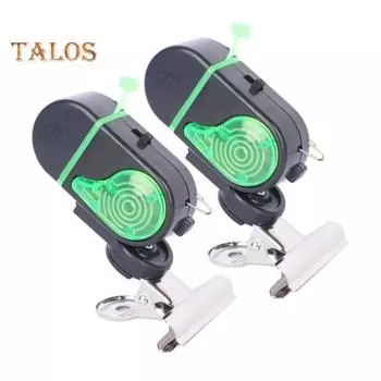 2 шт. Сигнальная лампа для поклевки с зажимом, ночная сигнальная лампа для удочки, электронный индикатор поклевки, датчик подсечки, светодиодная лампа, аксессуары для морской рыбалки A