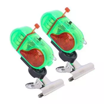 2 шт. Сигнальная лампа для поклевки с зажимом, ночная сигнальная лампа для удочки, электронный индикатор поклевки, датчик подсечки, светодиодная лампа, аксессуары для морской рыбалки B