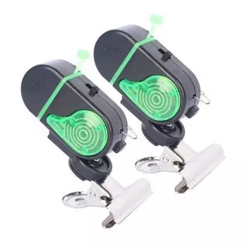 2 шт. Сигнальная лампа для поклевки с зажимом, ночная сигнальная лампа для удочки, электронный индикатор поклевки, датчик подсечки, светодиодная лампа, аксессуары для морской рыбалки A