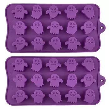 2 шт. Силиконовая форма для Хэллоуина в виде тыквы, форма для шоколада, печенья, конфет с привидениями, инструменты для выпечки своими руками для вечеринки на Хэллоуин, украшение для торта