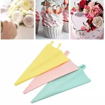 2 шт. силиконовая глазурь, кондитерские мешочки, гладкая внутренняя легко сжимаемая многоразовая сумка для крема, инструменты для украшения кексов, выпечки S жёлтый