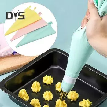 2 шт. силиконовая глазурь, кондитерские мешочки, гладкая внутренняя легко сжимаемая многоразовая сумка для крема, инструменты для украшения кексов, выпечки S розовый