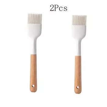 2 шт. Силиконовая кисть для масла Белая Пищевые кисти Практичная кисть для смазывания Готовка Выпечка Гриль White-2Pcs белый