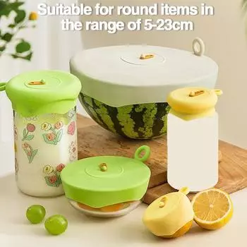 2 шт., силиконовая крышка для консервации, герметичная крышка для пищевых продуктов с записью времени, многоразовый термостойкий герметичный чехол M