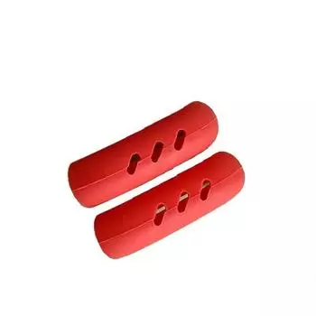 2 шт., силиконовая крышка для ручки кастрюли, теплоизоляционная, против ожогов, зажим для сковороды, крышка для ручки, кухонная кастрюля для супа, фиксированный зажим, силиконовый зажим для приготовления пищи красный