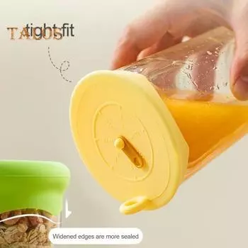 2 шт. силиконовая крышка, устойчивая к высоким температурам, пищевая с подвесным отверстием, уплотнительная крышка для кухонной организации M