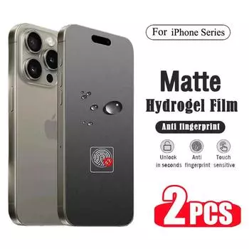 2 шт. силиконовая матовая гидрогелевая мягкая пленка для iPhone 16 Pro Max 16e защитная пленка для iPhone 15 14 13 12 11 Pro Max Plus пленка For iPhone 16 Pro Max