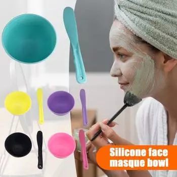 2 шт. силиконовая миска для смешивания грязи для лица с палочками для женщин, сделай сам, миска для размешивания глины для лица, профессиональный домашний салон красоты, набор инструментов для смешивания средств по уходу за кожей зелёный