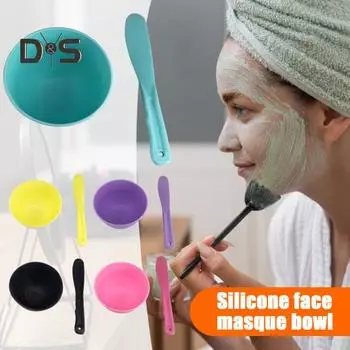 2 шт. силиконовая миска для смешивания грязи для лица с палочками для женщин, сделай сам, миска для размешивания глины для лица, профессиональный домашний салон красоты, набор инструментов для смешивания средств по уходу за кожей зелёный