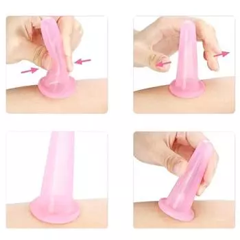 2 шт. силиконовая присоска для вакуумного массажа лица, расслабляющая банка для лица, ног, рук, бытовая гигиена, инструмент для подтяжки кожи лица зелёный