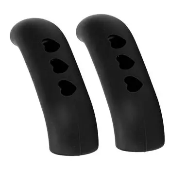 2 шт. силиконовая ручка для кастрюли, термостойкая термостойкая защита от ожогов, изолированная крышка держателя горячей ручки чёрный