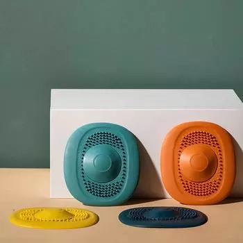 2 шт. силиконовая заглушка для кухонной раковины, слив для душа, фильтр, заглушка для раковины, креативный напольный ловушка для волос, аксессуары для ванной комнаты оранжевый