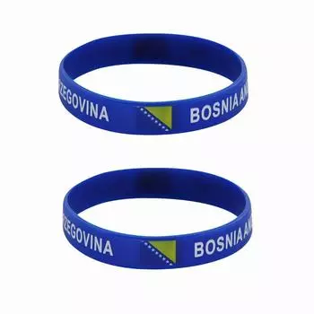 2 шт., силиконовые браслеты с флагом Боснии и Герцеговины, спортивные браслеты, национальные флаги, ремешок на запястье для мужчин и женщин, мотивационная резинка, модные аксессуары 2pcs