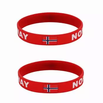 2 шт., силиконовые браслеты с флагом Норвегии, браслеты для спортивных игр, национальные флаги, ремешок на запястье для мужчин и женщин, мотивационная резинка, модные аксессуары, подарки 2pcs