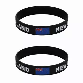 2 шт., силиконовые браслеты с флагом Новой Зеландии, спортивные браслеты, национальные флаги, ремешок на запястье для мужчин и женщин, мотивационная резинка, модные аксессуары, подарки 2pcs