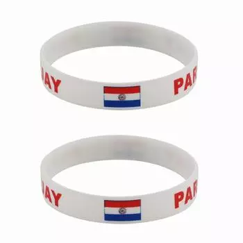 2 шт., силиконовые браслеты с флагом Парагвая, браслет для спортивных игр, национальные флаги, ремешок на запястье для мужчин и женщин, мотивационная резинка, модные аксессуары, подарки 2pcs