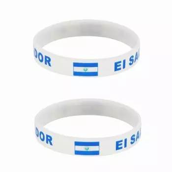 2 шт. Силиконовые браслеты с флагом Сальвадора, спортивные браслеты, национальные флаги, ремешок на запястье для мужчин и женщин, мотивационная резинка, модные аксессуары, подарки 2pcs