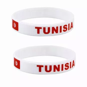 2 шт., силиконовые браслеты с флагом Туниса, браслеты для спортивных игр, национальные флаги, ремешок на запястье для мужчин и женщин, мотивационная резинка, модные аксессуары, подарки 2pcs