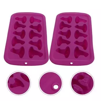 2 шт. силиконовые формы для шоколада, формы для ежедневного использования, аксессуары для выпечки, в форме шляпы волшебника, забавные формочки для приготовления льда из силикагеля, из двух частей фиолетовый