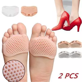 2 шт., силиконовые гелевые стельки, разделитель большого пальца, вальгусная ортопедическая защита стопы, шишка светло-серый