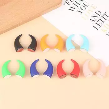 2 шт. силиконовые наклейки на шлем мотоцикла Dirt-Bikes с изображением кошачьих ушей и рогами дьявола, универсальные наклейки на шлем для украшения мотоцикла и велосипеда красный