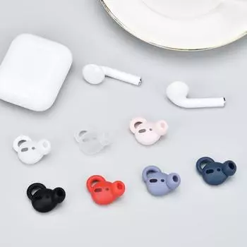 2 шт. силиконовые противоскользящие насадки для наушников для AirPods 1/2 красный