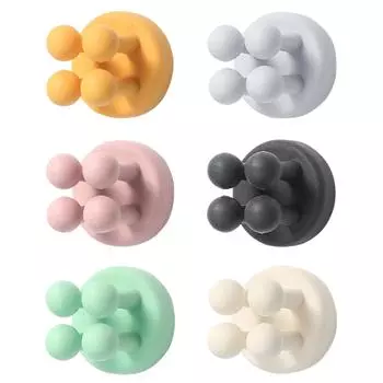 2 шт. силиконовые самоклеящиеся крючки бесшовные дверные вешалки для спальни без перфоратора крючок для ключей вешалки для зонтов вешалки для полотенец для украшения стен 2pcs чёрный