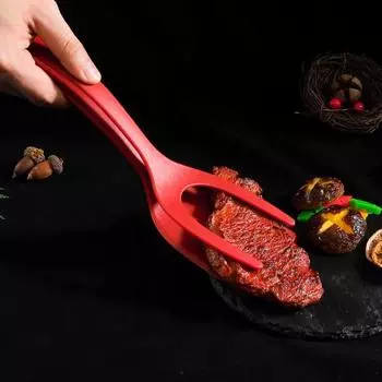 2 шт., силиконовые щипцы для яиц «два в одном», щипцы-шпатели с антипригарным покрытием, кухонная лопатка для домашней кухни A