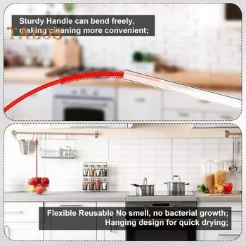 2 шт., силиконовые соломенные щетки, пищевые, без бисфенола А, портативные многоразовые, гибкие, удлиненные щетки для чистки соломинок красный