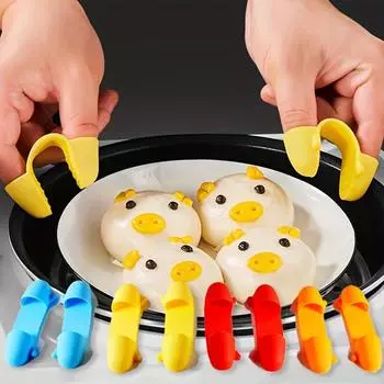 2 шт. Силиконовые термостойкие перчатки, нескользящие накладки на пальцы для микроволновых печей, кухонные мини-термостойкие накладки на ручки синий