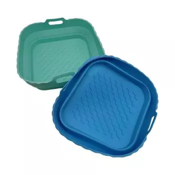 2 шт. Силиконовые вкладыши для аэрофритюрницы Круглые Многоразовые Круглые Горшки Аксессуары для Аэрофритюрниц Вкладыши для Корзины Аэрофритюрницы B