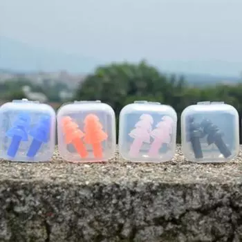 2 шт. силиконовые водонепроницаемые затычки для ушей для плавания на мотоцикле, вкладыши для ушей синий