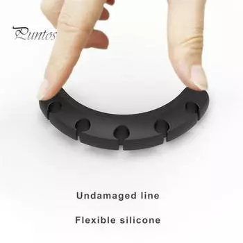 2 шт., силиконовые зажимы для кабеля, органайзер для шнура, многосеточный клейкий кабельный органайзер, гибкий органайзер для кабеля S серый