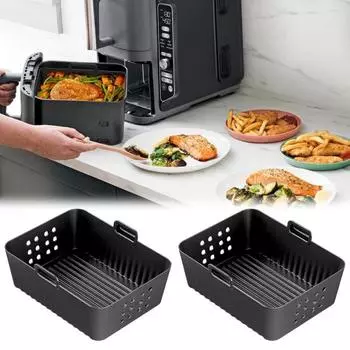 2 шт. силиконовых вкладышей для фритюрницы Ninja SL400UK, антипригарная силиконовая форма для выпечки, не содержащая бисфенол А, маслостойкая, аксессуар для фритюрницы 2pcs