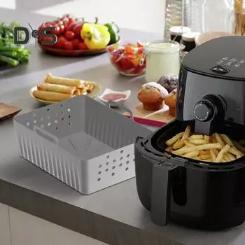 2 шт. силиконовых вкладышей для фритюрницы Ninja SL401, 2-корзинная фритюрница, многоразовые принадлежности для кастрюль, антипригарная жаропрочная форма для выпечки для безопасного и здорового питания серый