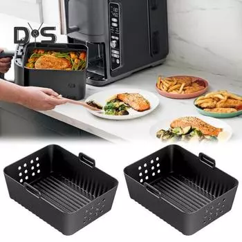 2 шт. силиконовых вкладышей для фритюрницы Ninja SL400UK, антипригарная силиконовая форма для выпечки, не содержащая бисфенол А, маслостойкая, аксессуар для фритюрницы 2pcs