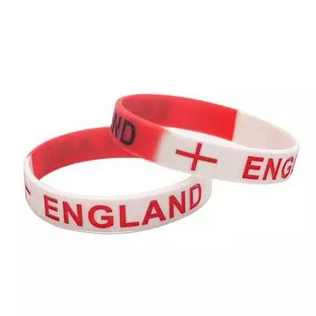 2 шт. Силиконовый браслет с флагом Англии, спортивный резиновый браслет, мотивационный браслет, ремешок на запястье для мужчин и женщин, эластичный браслет для футбольных фанатов, модные аксессуары 2pcs