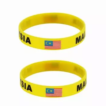 2 шт., силиконовый браслет с флагом Малайзии, браслеты для спортивных игр, национальные флаги, ремешок на запястье для мужчин и женщин, мотивационная резинка, модные аксессуары, подарки 2pcs