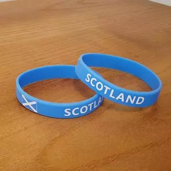 2 шт., силиконовый браслет с флагом Шотландии, спортивные браслеты, ремешок на запястье, повязка на руку для мужчин и женщин, резиновая лента для баскетбольных футбольных фанатов, модные аксессуары 2pcs
