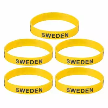 2 шт., силиконовый браслет с флагом Швеции, браслеты для спортивных игр, национальные флаги, шведский ремешок на запястье для мужчин и женщин, мотивационная резиновая лента, модные аксессуары 2pcs